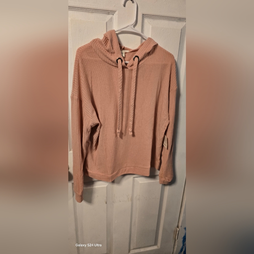 Pink Textured Long Sleeve Top
